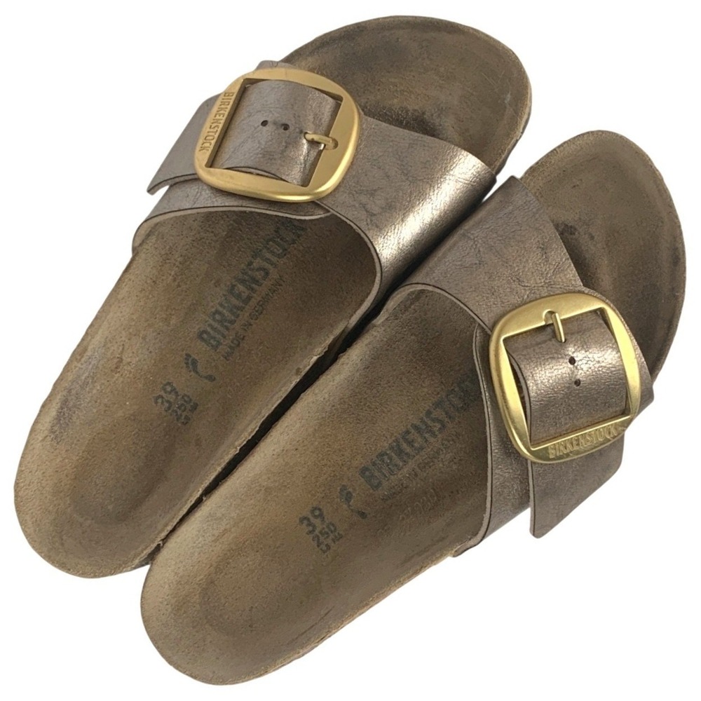BIRKENSTOCK Madrid Big Buckle Metallic Leather Sandals Women's 39 US 8 Bronze